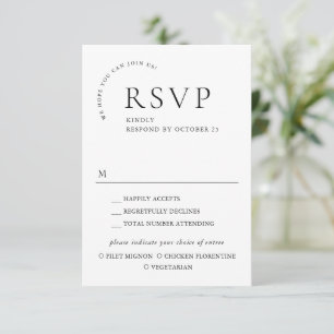 Elegant Simple Minimalist Calligraphy Meal Choice RSVP Card