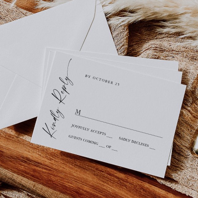 Elegant Simple Minimalist Calligraphy Meal Choice RSVP Card (Creator Uploaded)