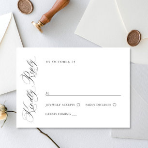 Elegant Simple Minimalist Calligraphy Meal Choice RSVP Card