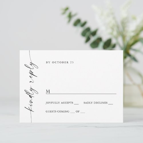 Elegant Simple Minimalist Calligraphy Meal Choice RSVP Card