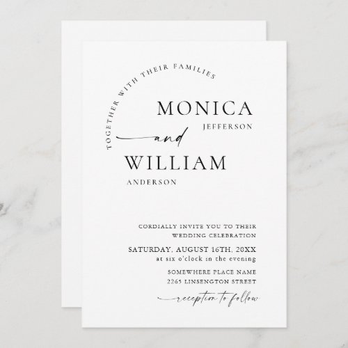 Elegant Simple Minimalist Calligraphy Wedding Invitation