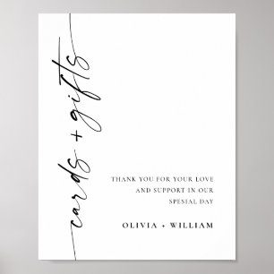 Elegant Simple Minimalist Cards and Gifts Wedding Poster