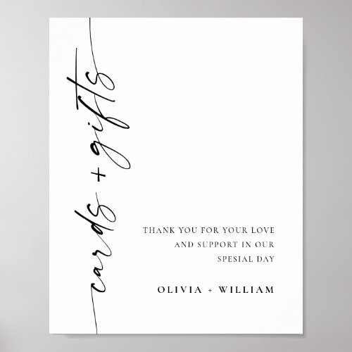 Elegant Simple Minimalist Cards and Gifts Wedding Poster