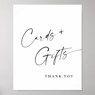 Elegant Simple Minimalist Cards and Gifts Wedding Poster