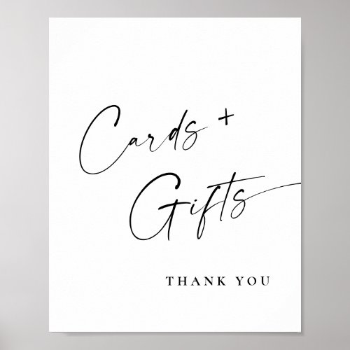 Elegant Simple Minimalist Cards and Gifts Wedding Poster