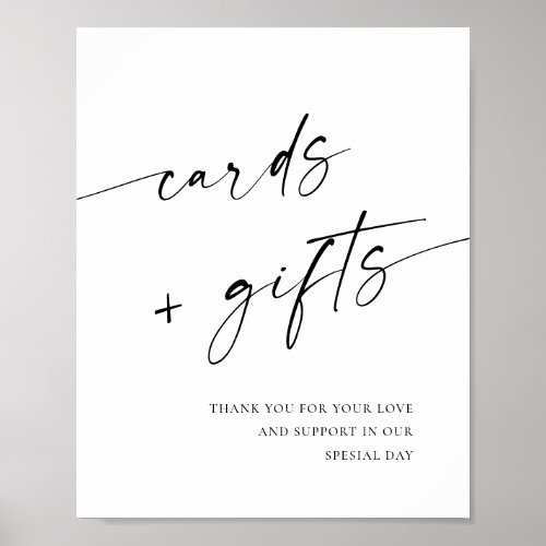 Elegant Simple Minimalist Cards and Gifts Wedding Poster