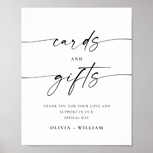 Elegant Simple Minimalist Cards and Gifts Wedding Poster