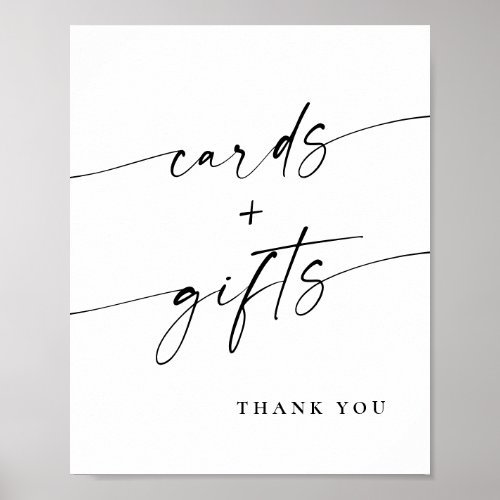 Elegant Simple Minimalist Cards and Gifts Wedding Poster