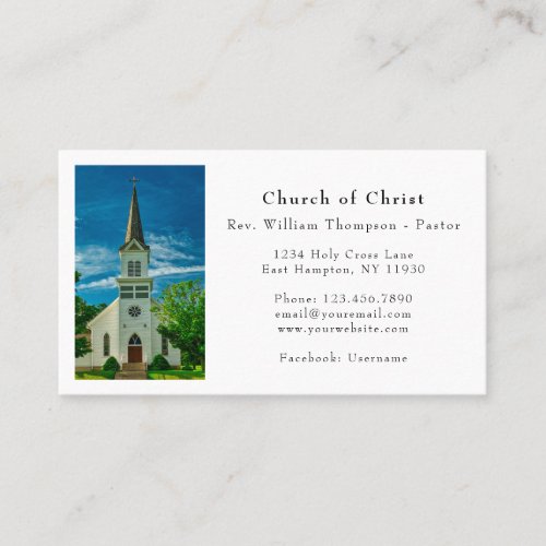 Elegant Simple Minimalist Church Photo Business Card
