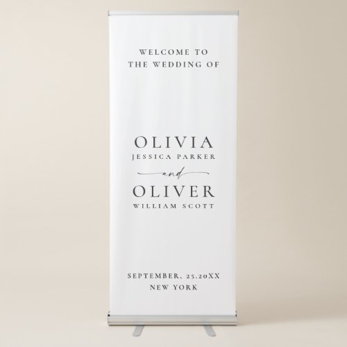 Elegant Simple Minimalist Classy Wedding Welcome Retractable Banner