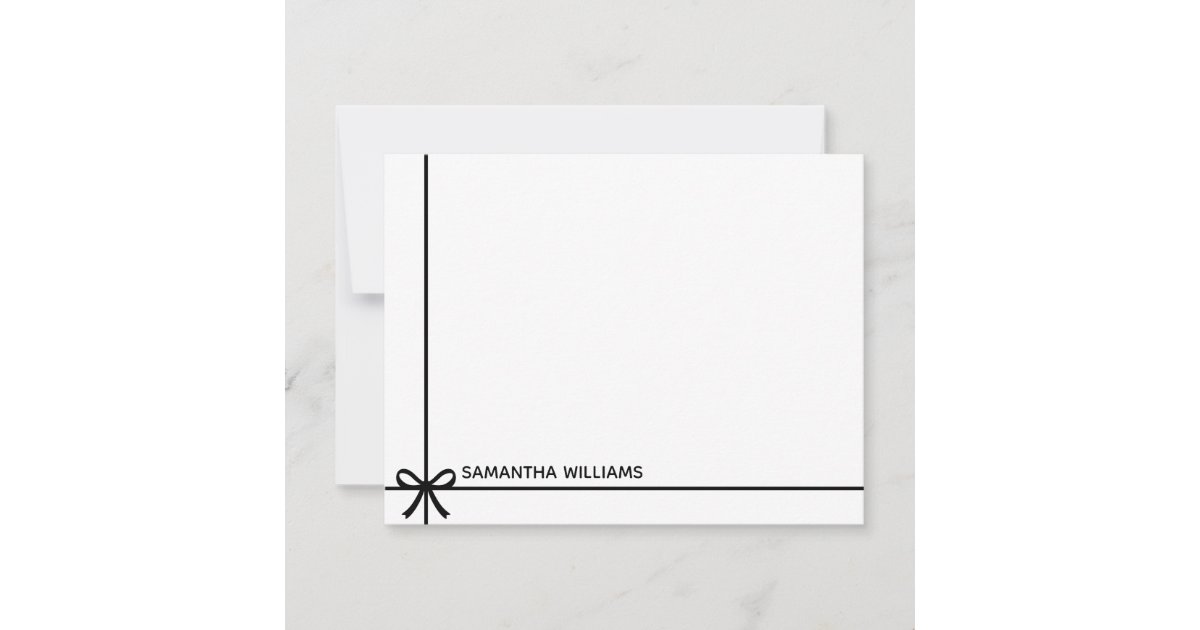 Elegant Simple Minimalist Girly Monogram Name Note Card | Zazzle