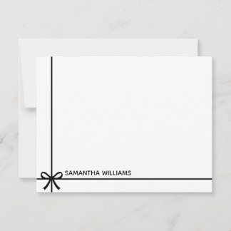 Elegant Simple Minimalist Girly Monogram Name Note Card