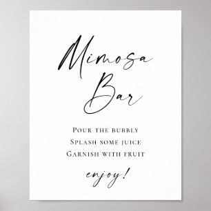 Elegant Simple Minimalist Mimosa Bar Wedding Poster