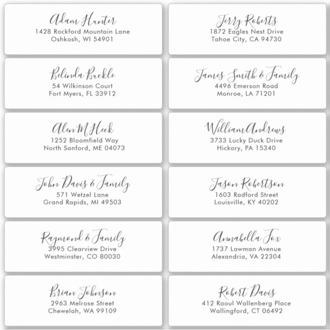 Elegant Simple Minimalist Modern Address Label (Front)