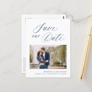 Elegant Simple Minimalist Modern Save the Date Postcard