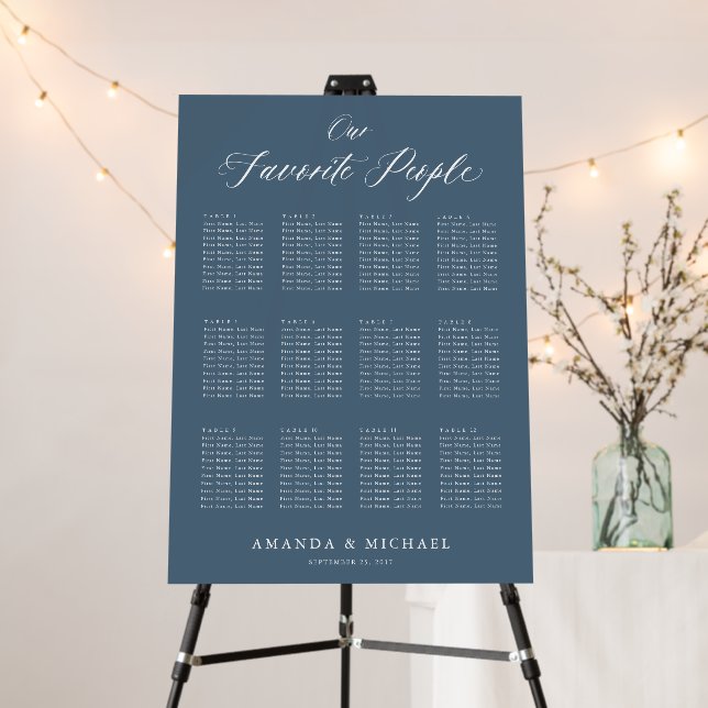 Elegant Simple Minimalist Modern Seating Chart Foam Board (In Situ (Stand))