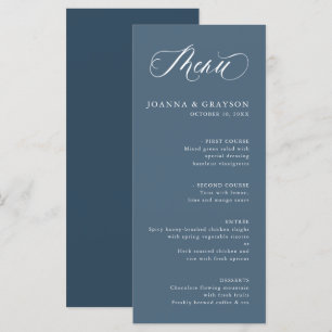 Elegant Simple Minimalist Modern Slate Wedding  Menu