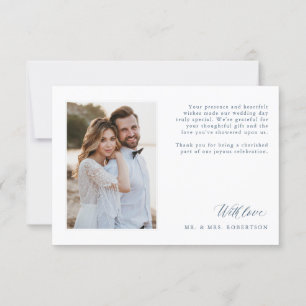 Elegant Simple Minimalist Modern Slate Wedding Thank You Card