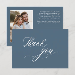 Elegant Simple Minimalist Modern Slate Wedding Thank You Card