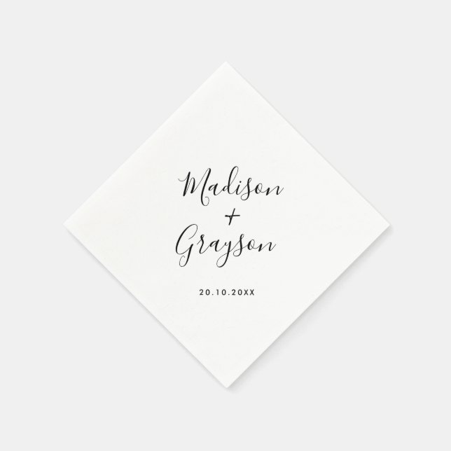 Elegant Simple Minimalist Modern Wedding  Napkins (Corner)