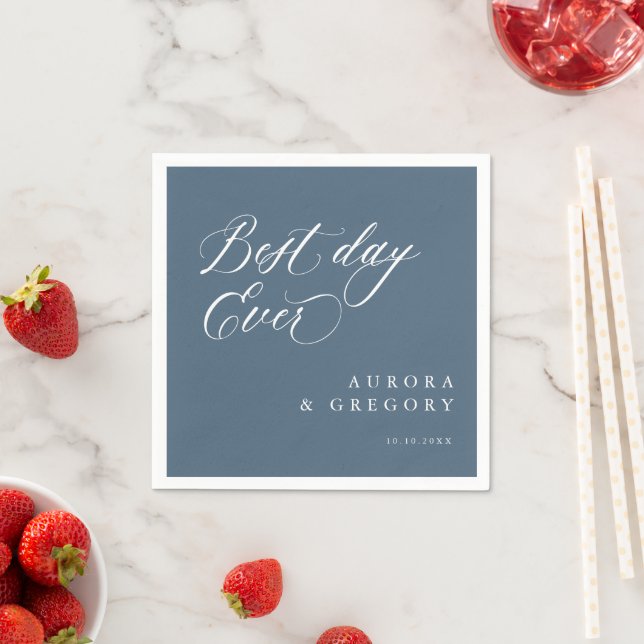 Elegant Simple Minimalist Modern Wedding Party Napkins (Insitu)