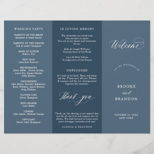 Elegant Simple Minimalist Modern Wedding Program