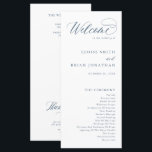 Elegant Simple Minimalist Modern Wedding  Program<br><div class="desc">Simple Minimalist dusty blue slate wedding program. Please find more matching designs and variations from my "blissweddingpaperie" store. And feel free to contact me for further customization or matching items.</div>