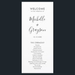 Elegant Simple Minimalist Modern Wedding  Program<br><div class="desc">Simple Minimalist Black and White Modern Wedding menu. Please find more matching designs and variations from my "blissweddingpaperie" store. And feel free to contact me for further customization or matching items.</div>