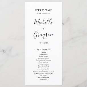 Elegant Simple Minimalist Modern Wedding Program