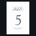 Elegant Simple Minimalist Modern Wedding  Table Number<br><div class="desc">Simple Minimalist Dusty blue slate wedding table number. Please find more matching designs and variations from my "blissweddingpaperie" store. And feel free to contact me for further customization or matching items.</div>