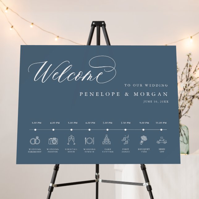 Elegant Simple Minimalist Modern Wedding Welcome Foam Board (In Situ (Stand))