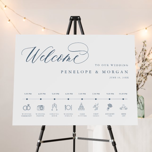 Elegant Simple Minimalist Modern Wedding Welcome Foam Board (In Situ (Stand))
