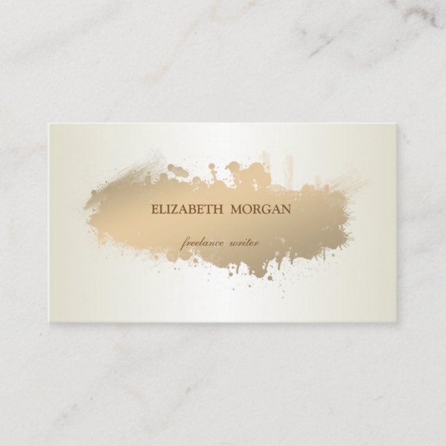 Elegant Simple, Minimalist,Paint Stroke Business Card (Front)