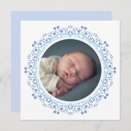 Elegant Simple Minimalist Photo Baby Blue 