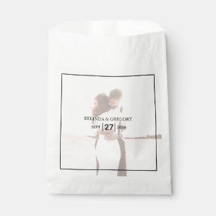 Elegant Simple Minimalist Photo Wedding  Favor Bag