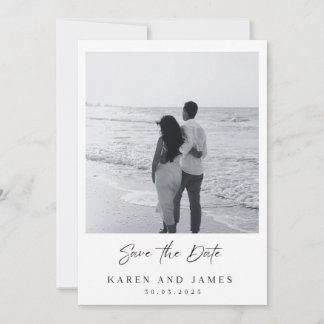 Elegant simple minimalist photo wedding invitation