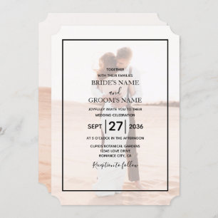 Elegant Simple Minimalist Photo Wedding Invitation