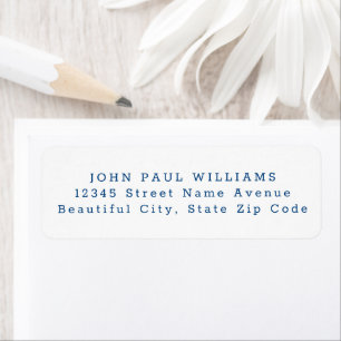 Elegant Simple Minimalist Professional Navy Blue Label