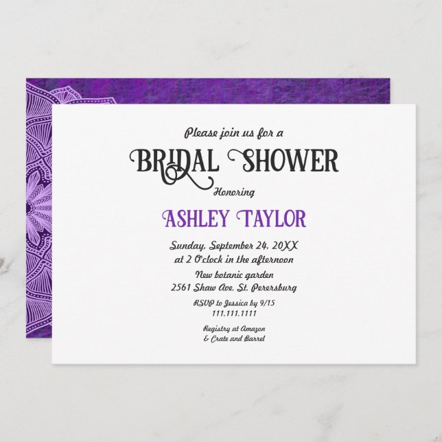 Elegant Simple Minimalist Script Bridal Shower Invitation (Front/Back)
