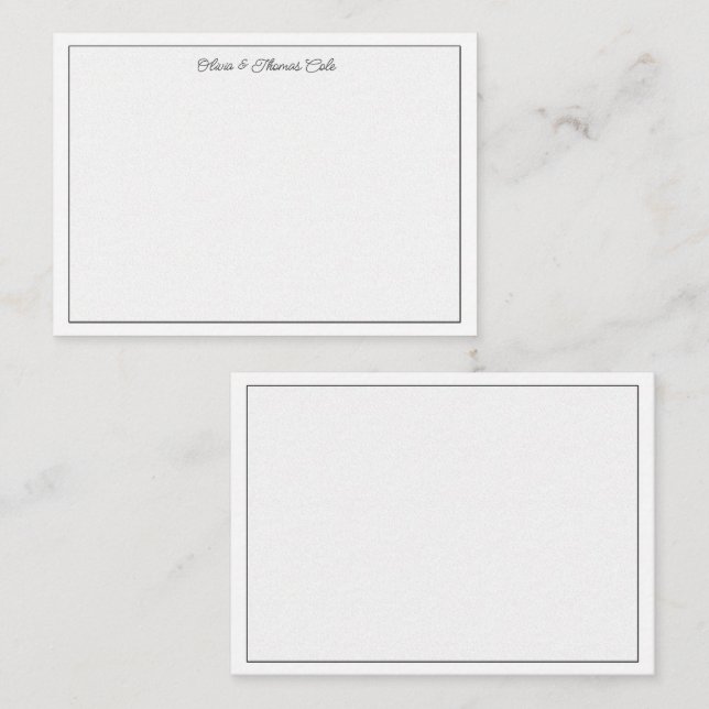 Elegant Simple Minimalist Stucco Wedding Couple Note Card (Front/Back)