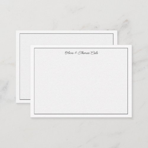 Elegant Simple Minimalist Stucco Wedding Couple Note Card