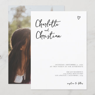 Elegant Simple Minimalist Wedding Invitation