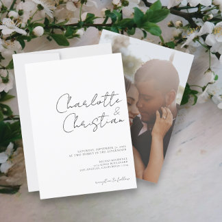 Elegant Simple Minimalist Wedding Invitation