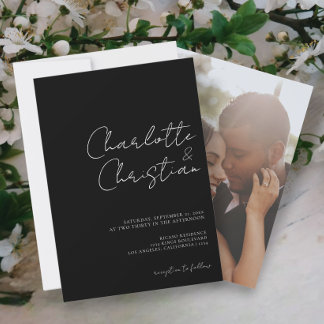 Elegant Simple Minimalist Wedding Invitation
