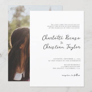 Elegant Simple Minimalist Wedding Invitation