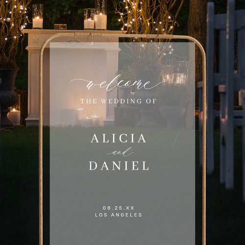 Elegant simple minimalist wedding welcome sign