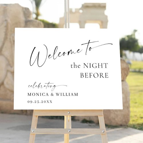 Elegant Simple Minimalist Welcome Rehearsal Dinner Foam Board