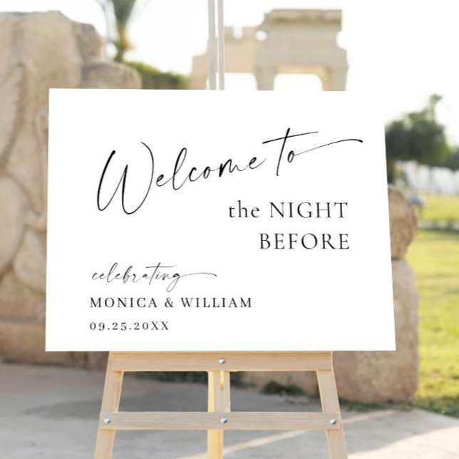 Elegant Simple Minimalist Welcome Rehearsal Dinner Foam Board (Creator Uploaded)