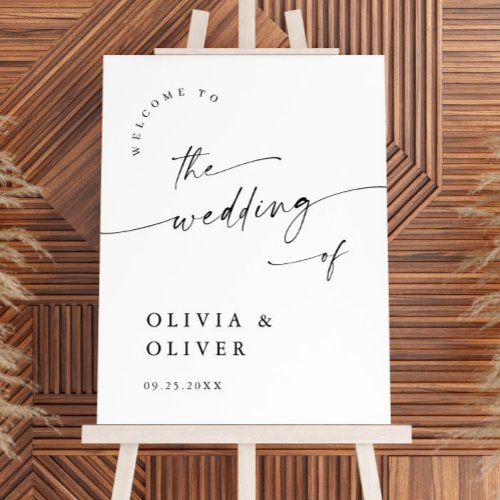 Elegant Simple Minimalist Welcome Wedding Foam Board