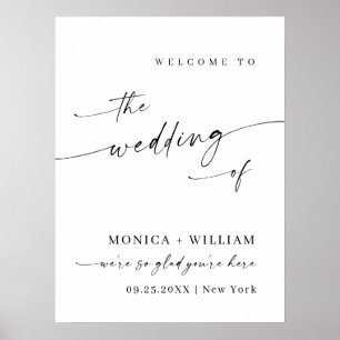 Elegant Simple Minimalist Welcome Wedding Poster